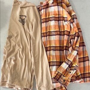 Boys Beige Long-Sleeve Outdoor Graphic Tee